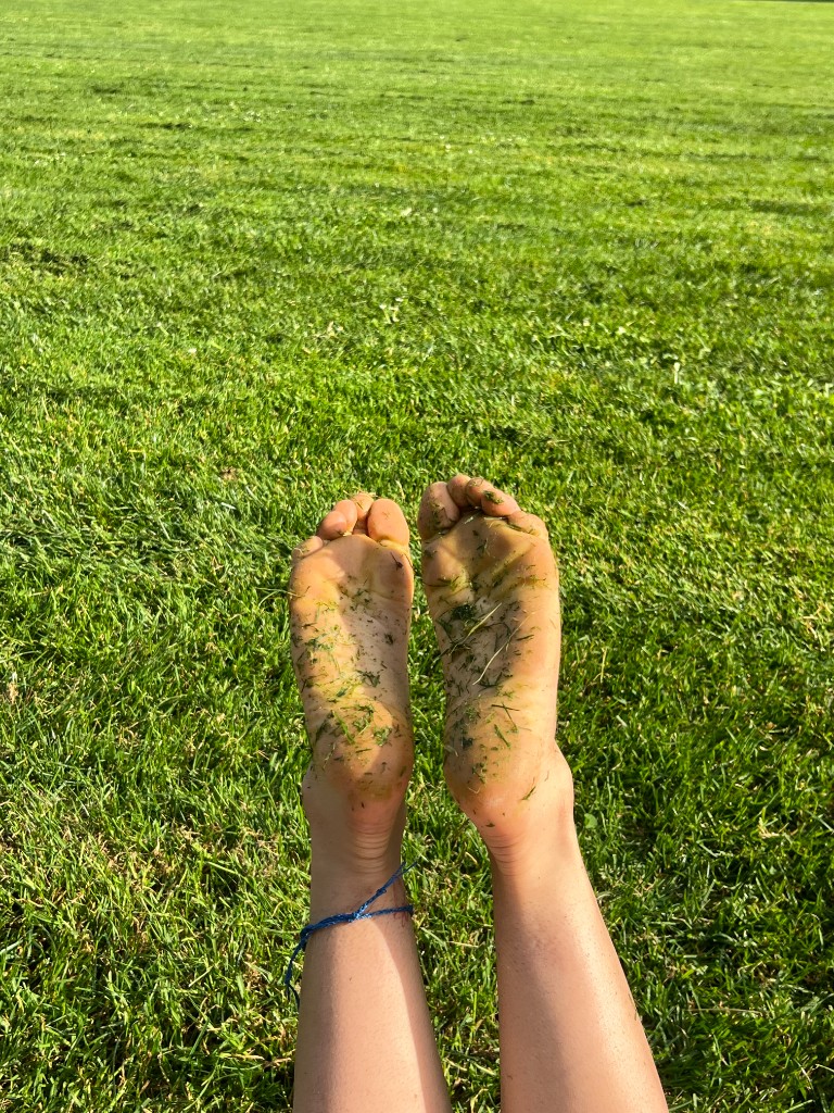 Feet on grass after practice
